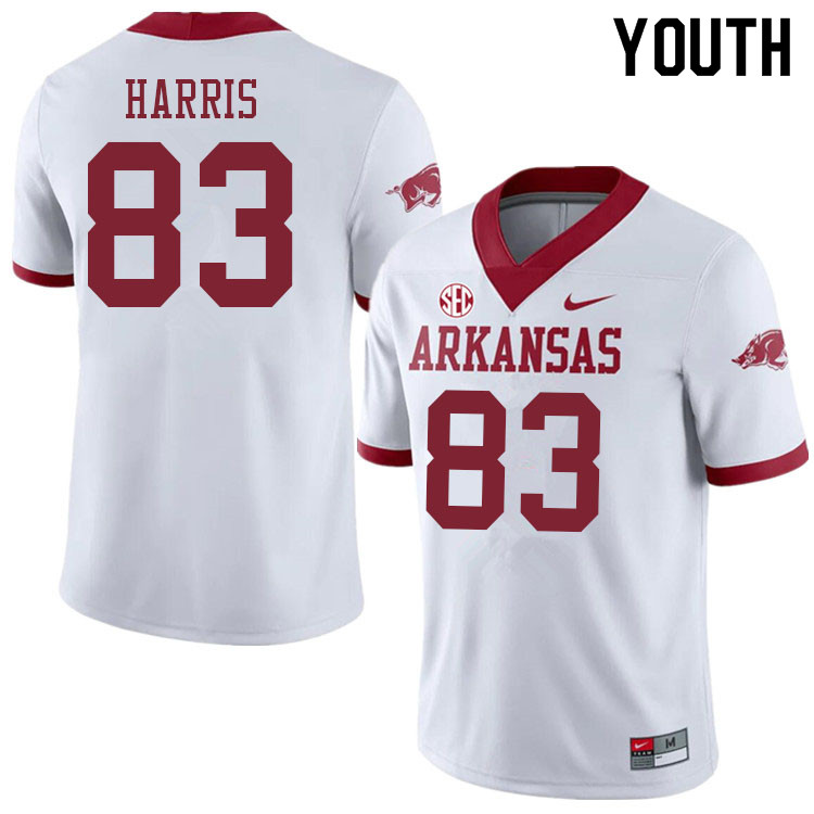 Youth #83 Chris Harris Arkansas Razorbacks College Football Jerseys Sale-Alternate White